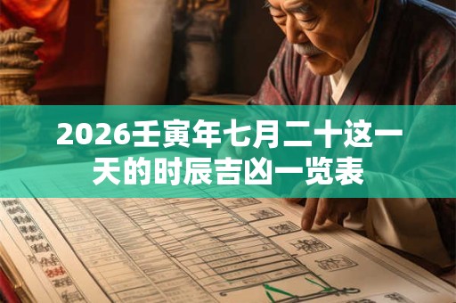 2026壬寅年七月二十这一天的时辰吉凶一览表
