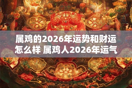 属鸡的2026年运势和财运怎么样 属鸡人2026年运气如何