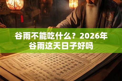 谷雨不能吃什么？2026年谷雨这天日子好吗