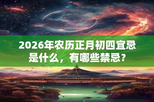 2026年农历正月初四宜忌是什么，有哪些禁忌？