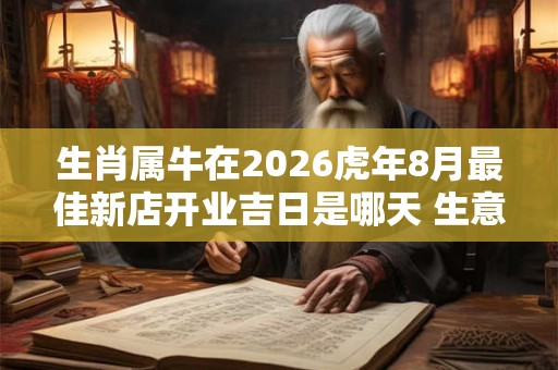 生肖属牛在2026虎年8月最佳新店开业吉日是哪天 生意红火的开张吉日
