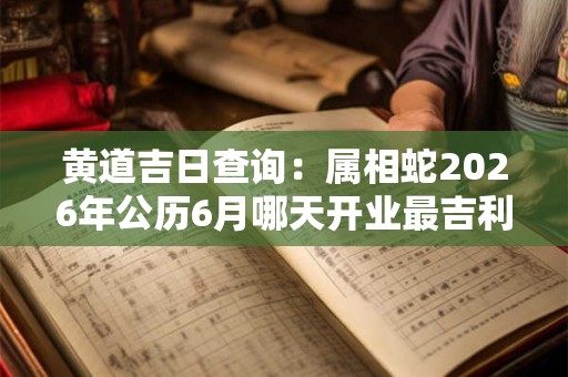 黄道吉日查询：属相蛇2026年公历6月哪天开业最吉利