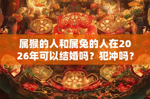 属猴的人和属兔的人在2026年可以结婚吗？犯冲吗？