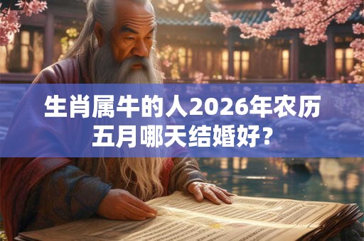 生肖属牛的人2026年农历五月哪天结婚好？