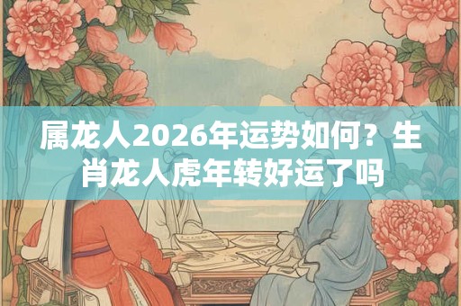 属龙人2026年运势如何？生肖龙人虎年转好运了吗