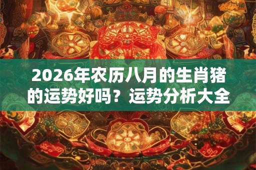 2026年农历八月的生肖猪的运势好吗？运势分析大全