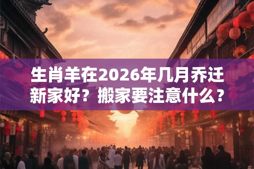 生肖羊在2026年几月乔迁新家好？搬家要注意什么？