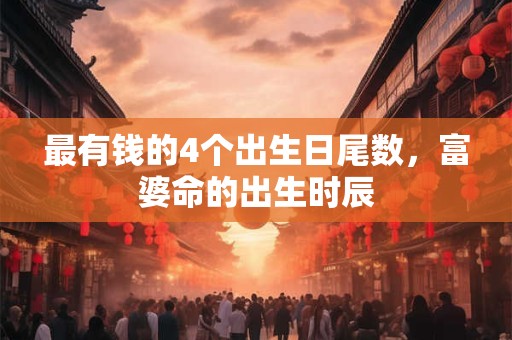 最有钱的4个出生日尾数，富婆命的出生时辰