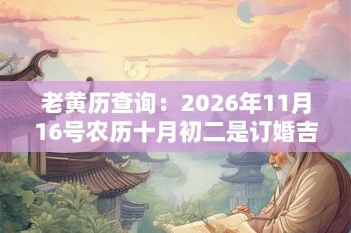 老黄历查询：2026年11月16号农历十月初二是订婚吉日吗