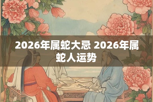 2026年属蛇大忌 2026年属蛇人运势