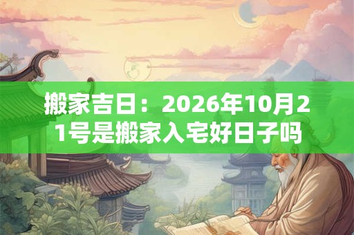 搬家吉日：2026年10月21号是搬家入宅好日子吗