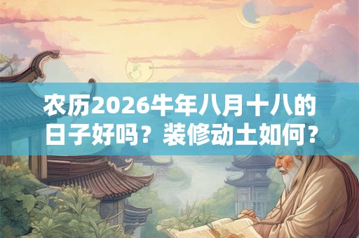 农历2026牛年八月十八的日子好吗？装修动土如何？