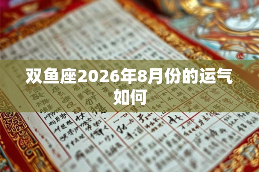 双鱼座2026年8月份的运气如何