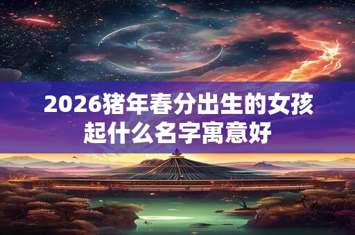 2026猪年春分出生的女孩起什么名字寓意好