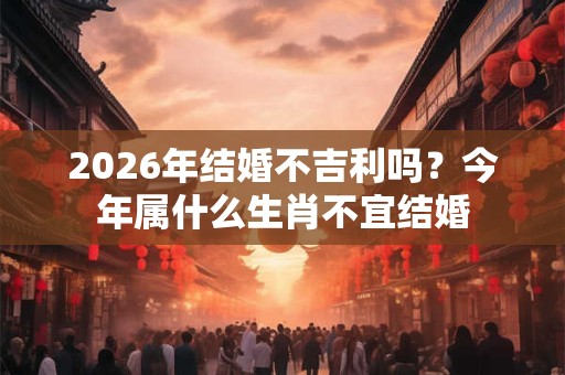 2026年结婚不吉利吗？今年属什么生肖不宜结婚