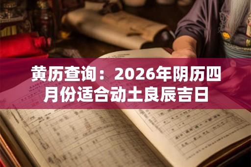 黄历查询：2026年阴历四月份适合动土良辰吉日
