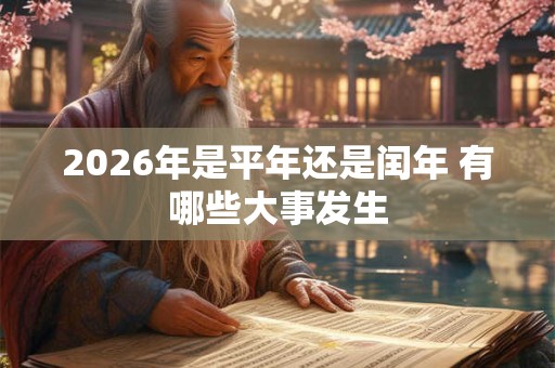 2026年是平年还是闰年 有哪些大事发生