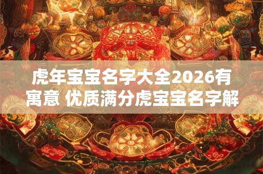 虎年宝宝名字大全2026有寓意 优质满分虎宝宝名字解析