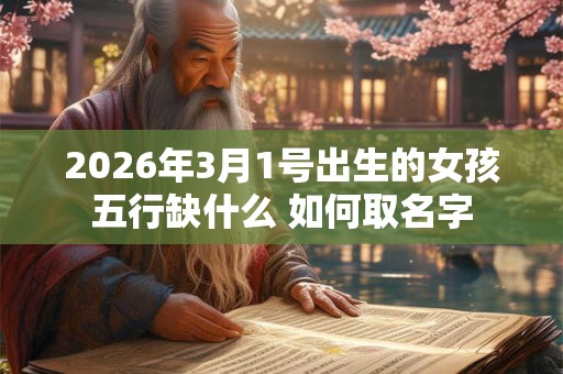 2026年3月1号出生的女孩五行缺什么 如何取名字