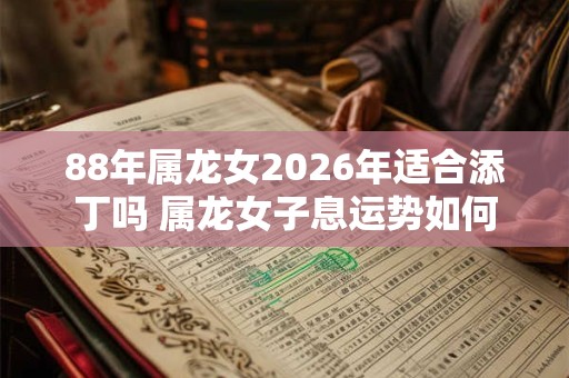 88年属龙女2026年适合添丁吗 属龙女子息运势如何