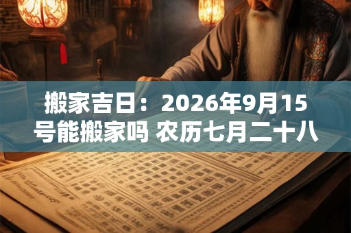 搬家吉日：2026年9月15号能搬家吗 农历七月二十八日子好吗