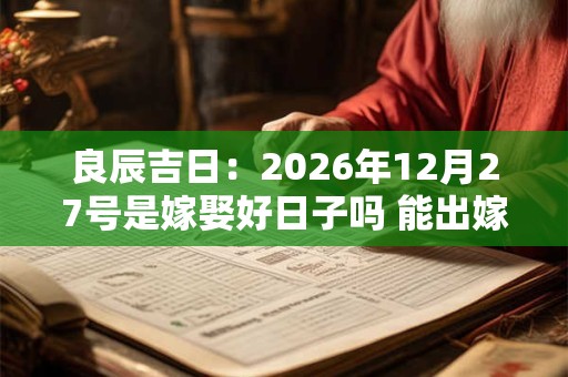 良辰吉日：2026年12月27号是嫁娶好日子吗 能出嫁吗