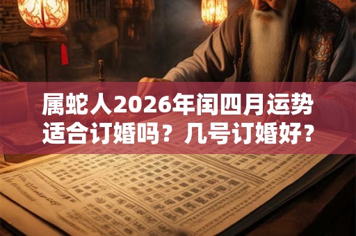 属蛇人2026年闰四月运势适合订婚吗？几号订婚好？