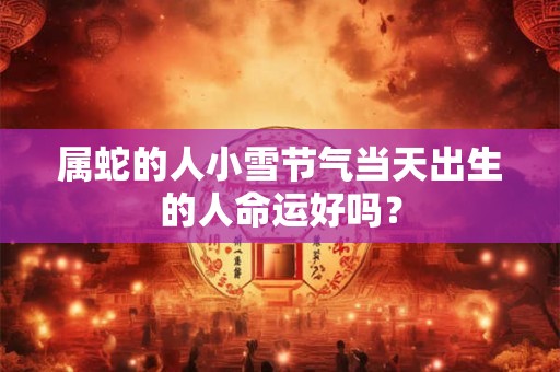 属蛇的人小雪节气当天出生的人命运好吗？