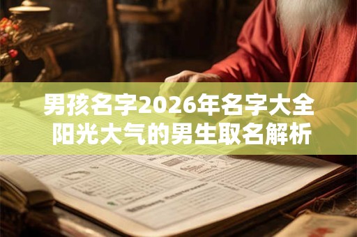 男孩名字2026年名字大全 阳光大气的男生取名解析