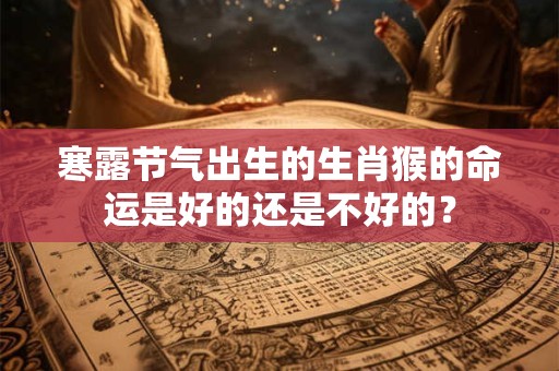 寒露节气出生的生肖猴的命运是好的还是不好的？
