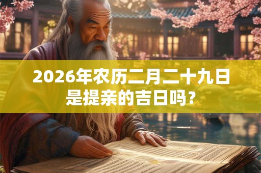 2026年农历二月二十九日是提亲的吉日吗？