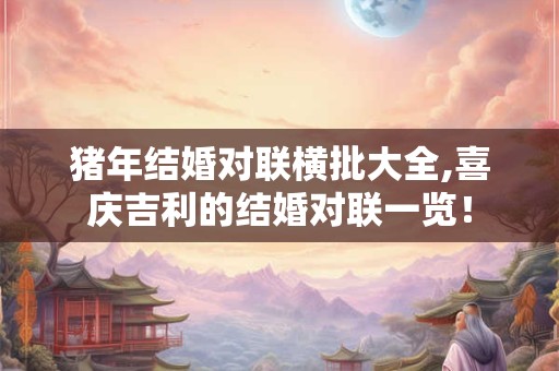 猪年结婚对联横批大全,喜庆吉利的结婚对联一览！