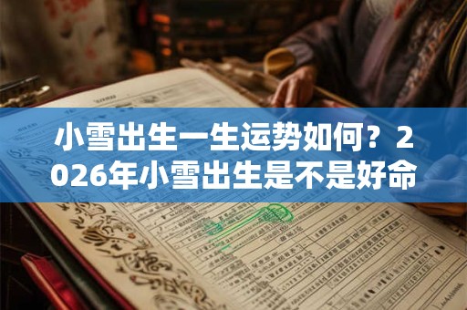 小雪出生一生运势如何？2026年小雪出生是不是好命