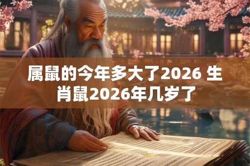 属鼠的今年多大了2026 生肖鼠2026年几岁了