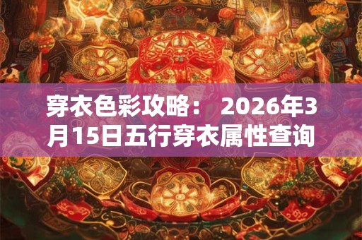 穿衣色彩攻略： 2026年3月15日五行穿衣属性查询