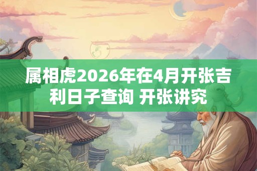 属相虎2026年在4月开张吉利日子查询 开张讲究