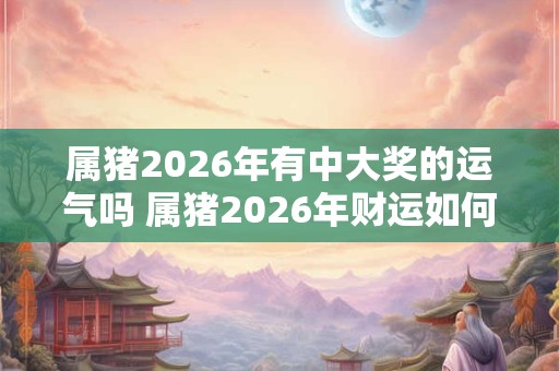 属猪2026年有中大奖的运气吗 属猪2026年财运如何
