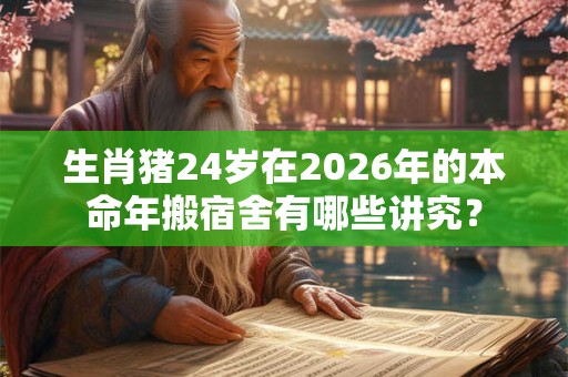 生肖猪24岁在2026年的本命年搬宿舍有哪些讲究？
