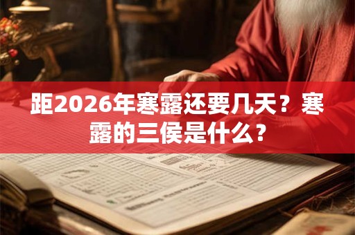 距2026年寒露还要几天？寒露的三侯是什么？