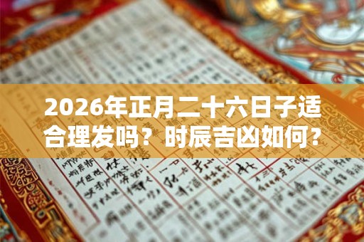 2026年正月二十六日子适合理发吗？时辰吉凶如何？