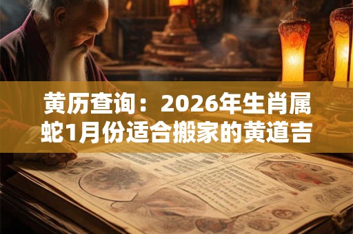 黄历查询：2026年生肖属蛇1月份适合搬家的黄道吉日