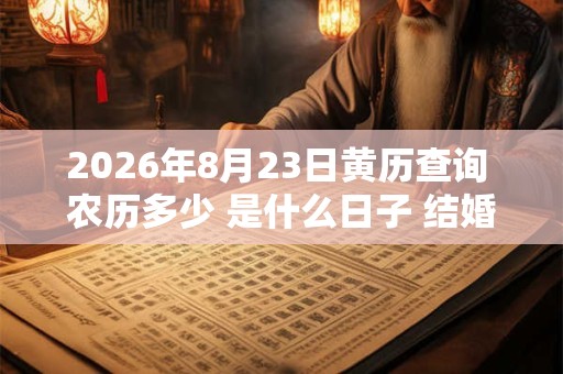 2026年8月23日黄历查询 农历多少 是什么日子 结婚吉时