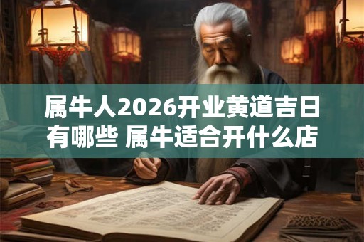 属牛人2026开业黄道吉日有哪些 属牛适合开什么店