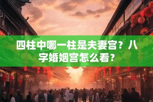 四柱中哪一柱是夫妻宫？八字婚姻宫怎么看？