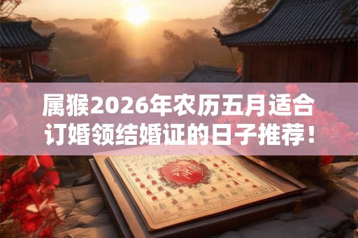 属猴2026年农历五月适合订婚领结婚证的日子推荐！