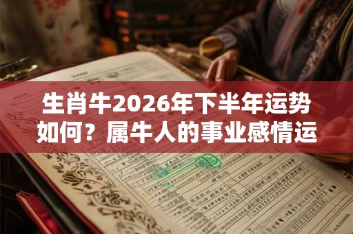 生肖牛2026年下半年运势如何？属牛人的事业感情运程