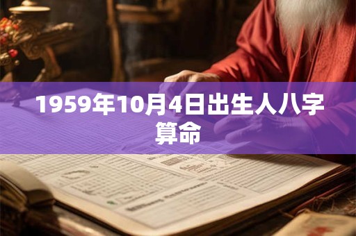 1959年10月4日出生人八字算命