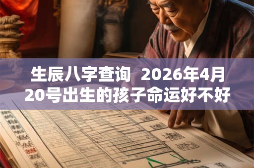 生辰八字查询 2026年4月20号出生的孩子命运好不好 五行属什么 生辰八字查询 2026年4月20号出生的孩子命运好不好 五行属什么