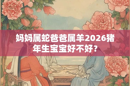 妈妈属蛇爸爸属羊2026猪年生宝宝好不好？
