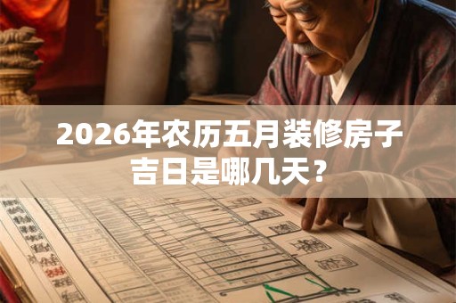 2026年农历五月装修房子吉日是哪几天？